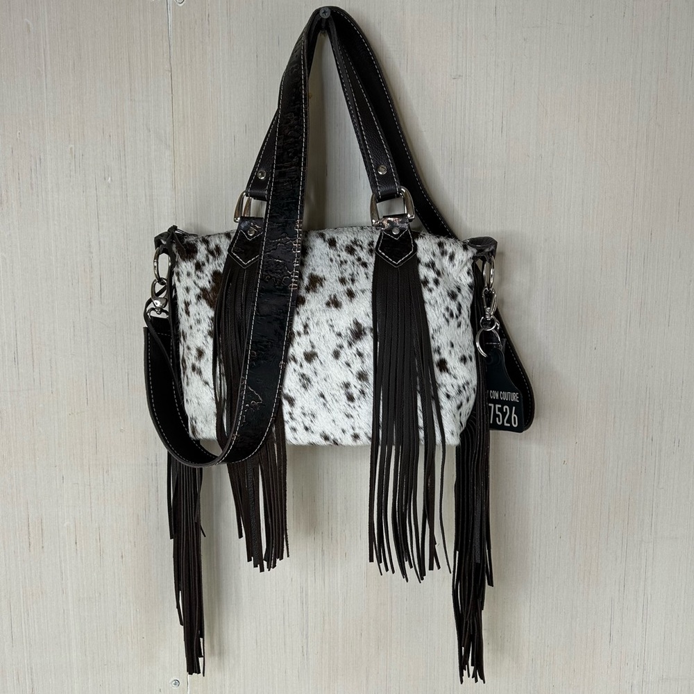 HOLY COW COUTURE Hair On Hide Hybrid Mini Designer Crossbody CC Pocket